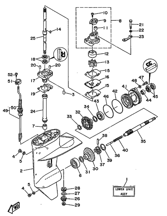 Yamaha 93210-74316 . B88 O-Ring (19-74-5) — shown on the Lower Casing & Drive parts diagram