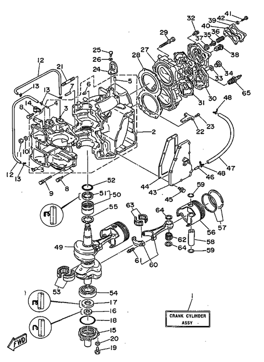 Yamaha 95314-10600 Ecrou — shown on the Cylinder & Crankcase parts diagram