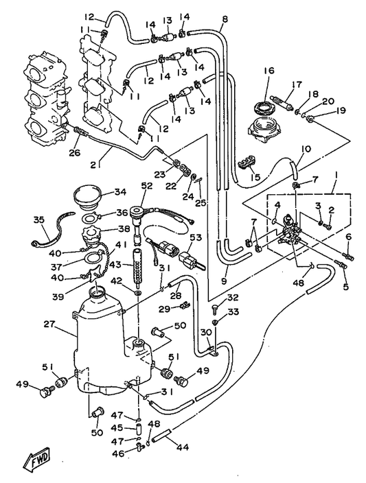 Yamaha 1YU-13187-00 . C62 Gasket,Breather Bolt — shown on the Oil Pump parts diagram