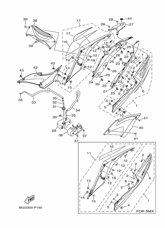 Yamaha 1WD-XF172-30-P1 Cover, Side 2 — shown on the Side Cover parts diagram