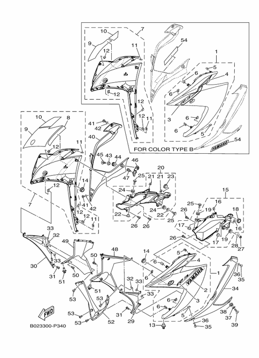 Yamaha 1WD-XF83L-30-P1 Body, Fr. Under 1 Sub Assy — shown on the Cowling 1 parts diagram