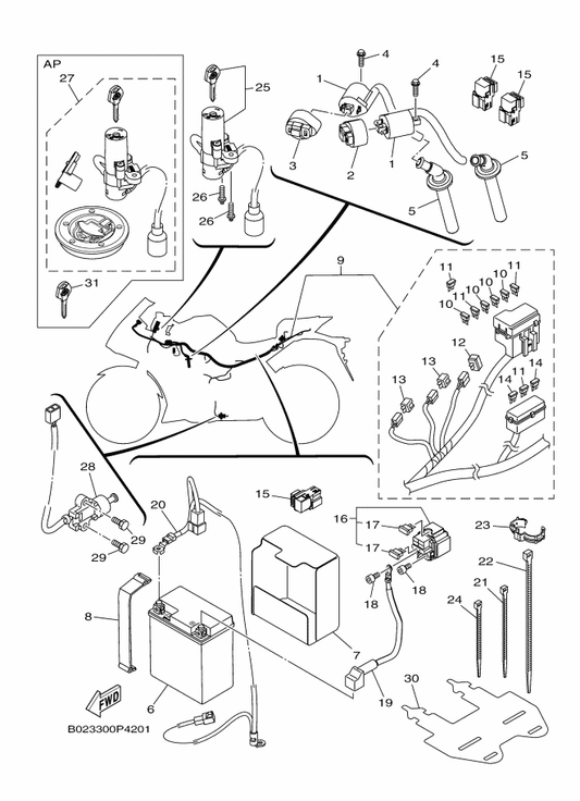 Yamaha 1WD-H2314-10 Cover, Ignition Coil — shown on the Electrical 1 parts diagram