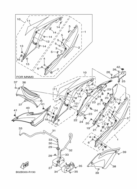 Yamaha 1WD-XF172-00-P4 Cover, Side 2 — shown on the Side Cover parts diagram