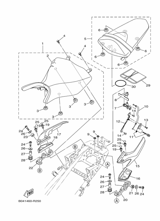 Yamaha 1WD-WF479-00 Rotor Sub Assy With Key — shown on the Seat parts diagram