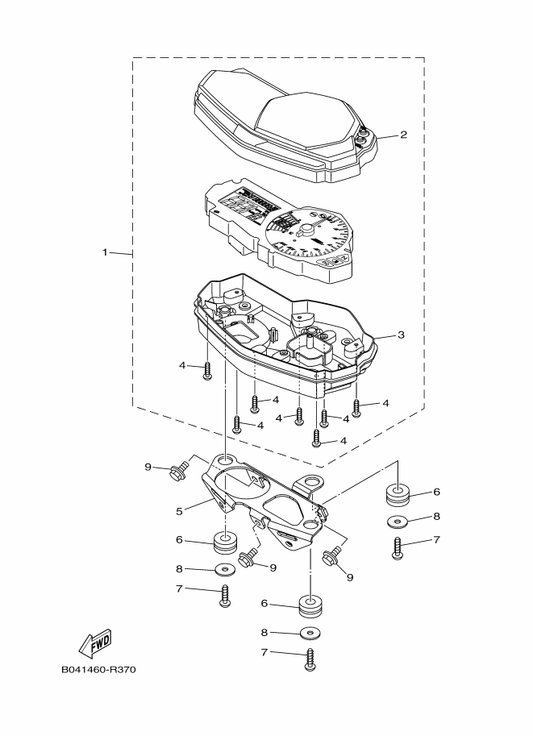 Yamaha BR5-H3500-10 Meter Assy — shown on the Meter parts diagram