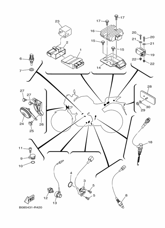 Yamaha 1WD-H1961-00 Cover — shown on the Electrical 2 parts diagram