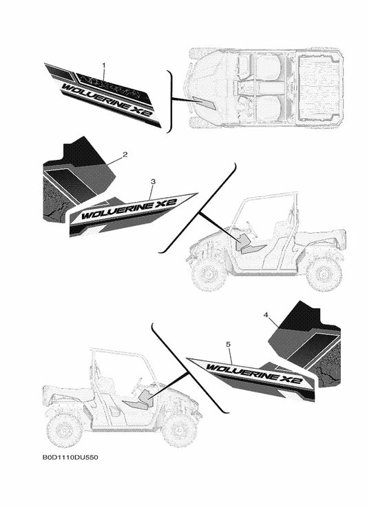 Yamaha B0D-F15G9-00 Graphic 4 — shown on the Graphics parts diagram