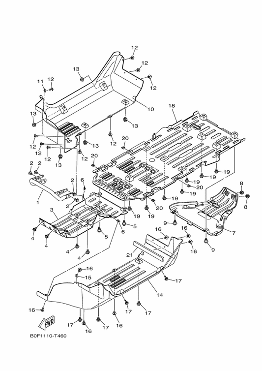 Yamaha B5H-F845N-10 Bar, Carry Front — shown on the Guard parts diagram