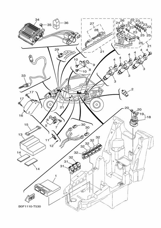 Yamaha B57-86510-00 Motor Control Unit Assy — shown on the Electrical 1 parts diagram