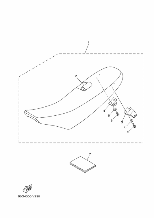 Yamaha 5PA-24728-00 . Bracket, Seat — shown on the Seat parts diagram