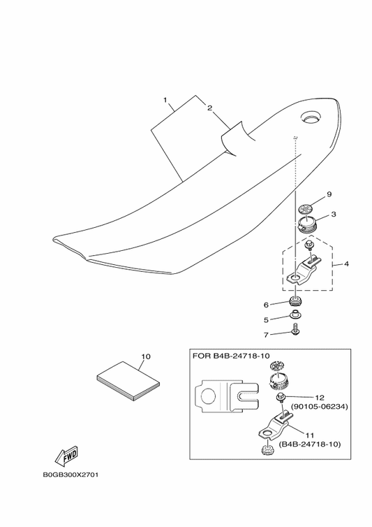 Yamaha B4B-24710-00 Single Seat Assy — shown on the Seat parts diagram