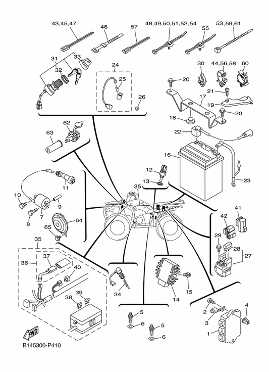 Yamaha B14-82590-20 Wire Harness Assy — shown on the Electrical 1 parts diagram