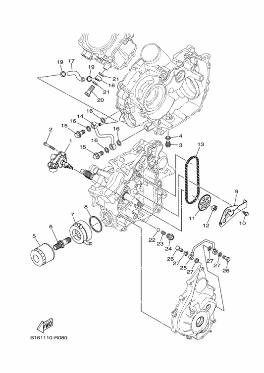 Yamaha B16-E3475-00 Gasket — shown on the Oil Pump parts diagram