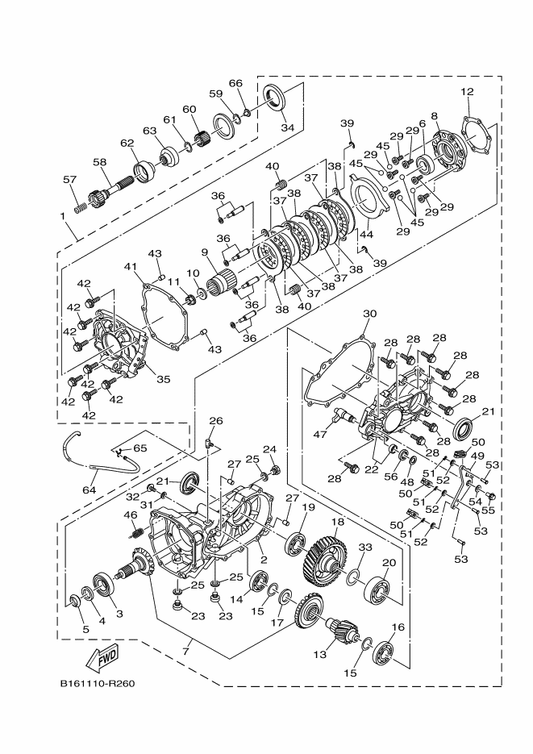 Yamaha B16-46101-00 Rear Axle Gear Case Assy — shown on the Drive Shaft parts diagram
