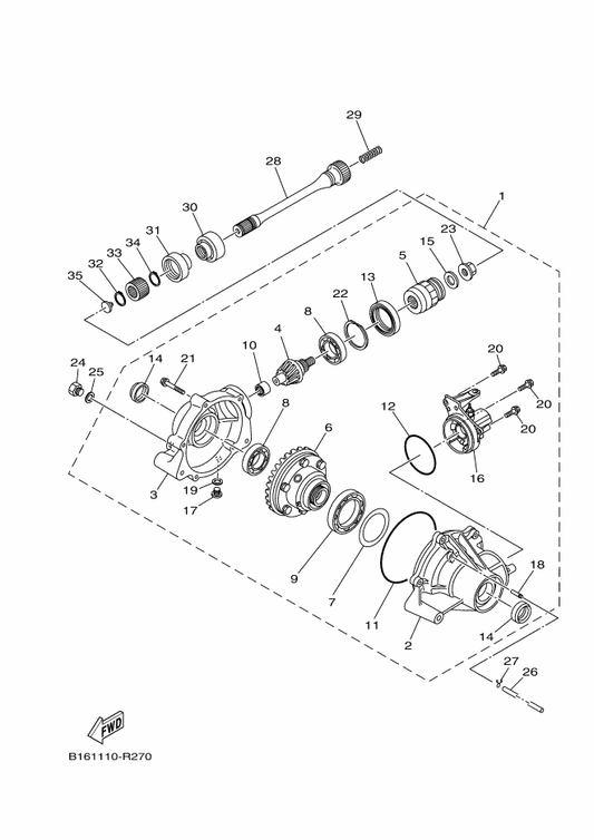 Yamaha B16-46470-00 . Limited Slip Diff. Assy — shown on the Front Differential parts diagram