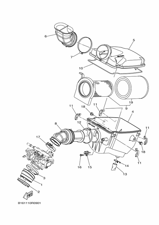 Yamaha B16-E4457-00 Seal — shown on the Intake parts diagram