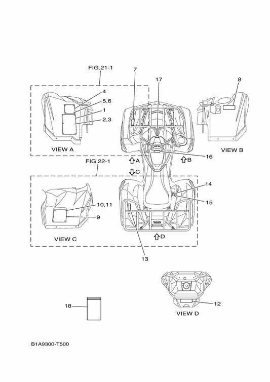 Yamaha B16-F816N-01 Label, Warning Storage — shown on the Emblem & Label 1 parts diagram