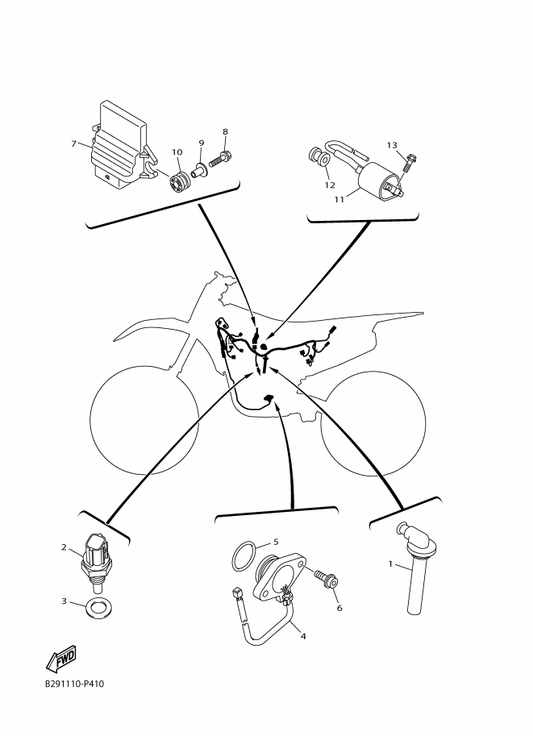 Yamaha B91-8591A-50 Engine Control Unit Assy — shown on the Electrical 1 parts diagram