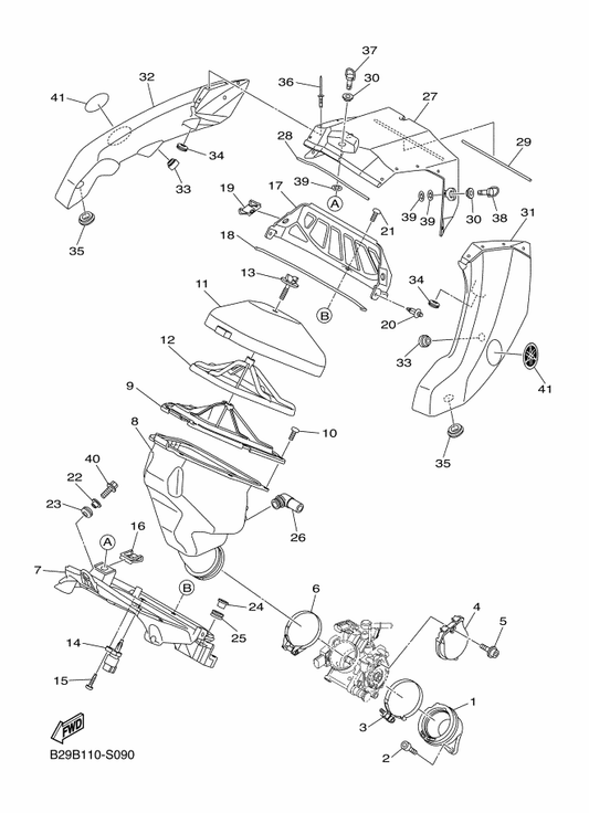 Yamaha 1SL-14459-00 Holder, Guide — shown on the Intake parts diagram