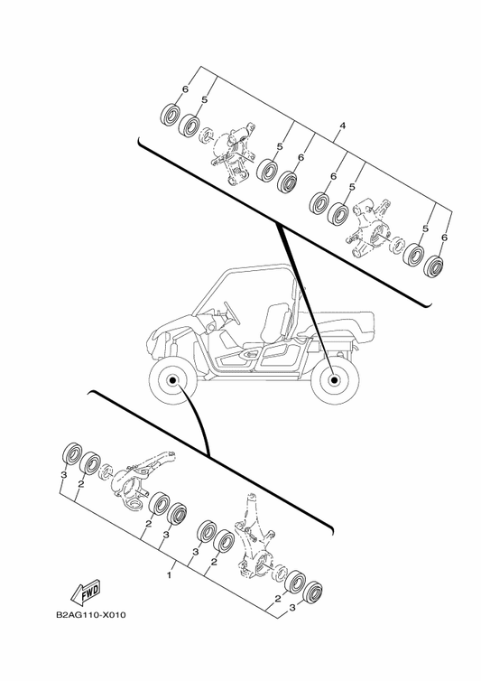 Yamaha 1XD-WB024-00 Wheel Bearing Kit — shown on the Maintenance Parts Kit parts diagram