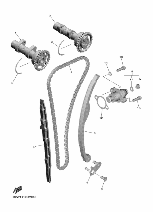 Yamaha 1SL-12233-00 Plate, Guide Stopper 1 — shown on the Camshaft & Chain parts diagram