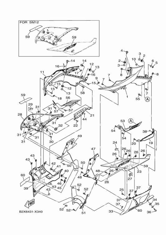 Yamaha B5L-F8393-20 Graphic 3 — shown on the Cowling 1 parts diagram
