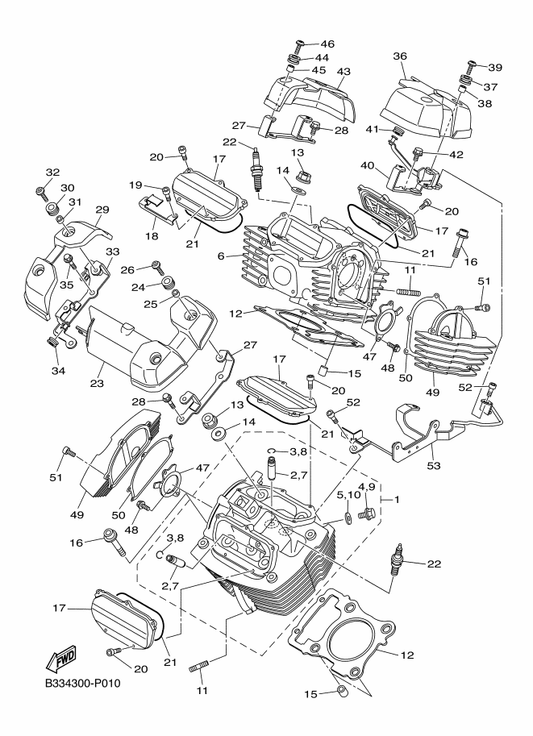 Yamaha 5S7-11185-00 Cover, Cylinder Head Side 1 — shown on the Cylinder Head parts diagram