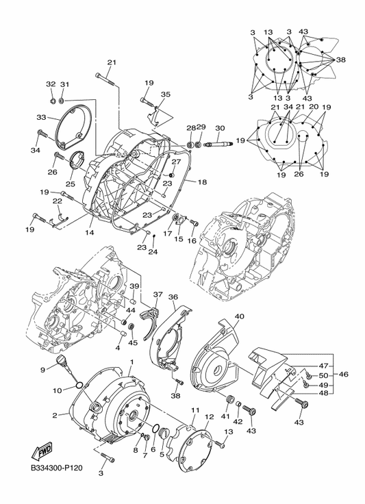 Yamaha 90387-06286 Collar — shown on the Crankcase Cover 1 parts diagram