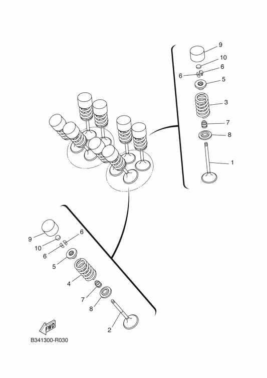 Yamaha BU3-E2111-00 Valve, Intake — shown on the Valve parts diagram