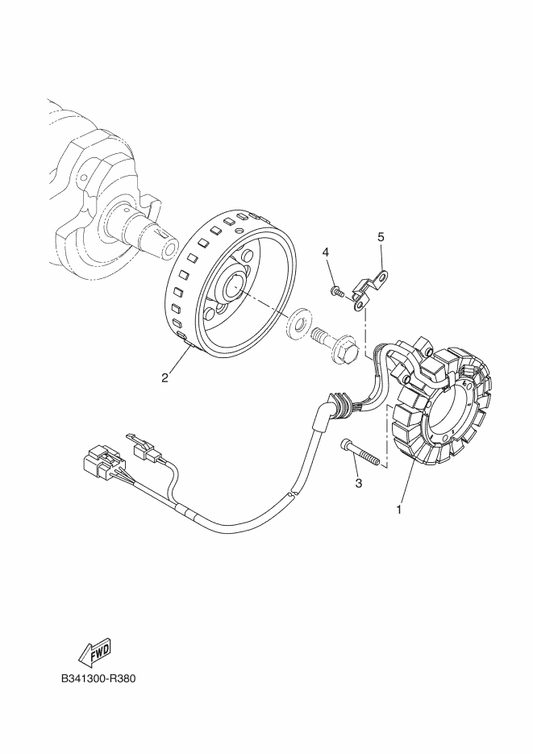 Yamaha BU3-H1450-01 Rotor Assy — shown on the Generator parts diagram