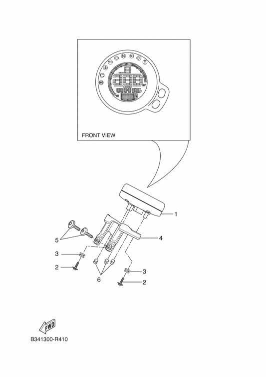Yamaha B34-83500-10 Meter Assy — shown on the Meter parts diagram