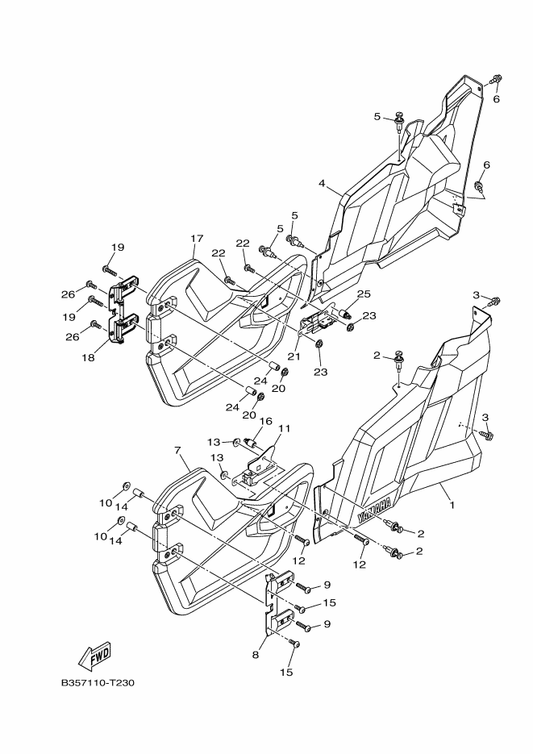 Yamaha 2MB-F1731-00 Cover, Side 3 — shown on the Side Cover parts diagram