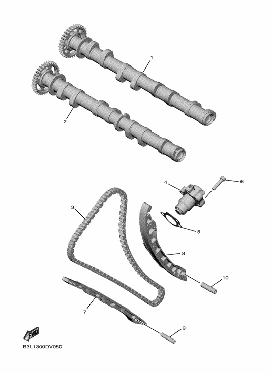Yamaha B3L-12180-00 Camshaft Assy 2 — shown on the Camshaft & Chain parts diagram