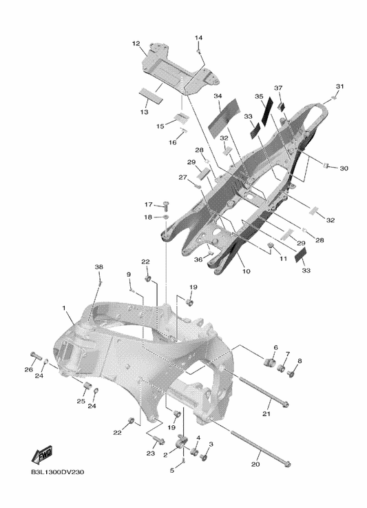 Yamaha 2CR-22874-00 Seal 2 — shown on the Frame parts diagram