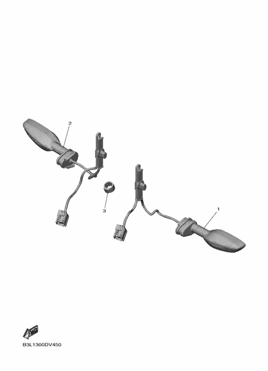 Yamaha 2CR-83340-00 Rear Flasher Light Assy 2 — shown on the Flasher Light parts diagram