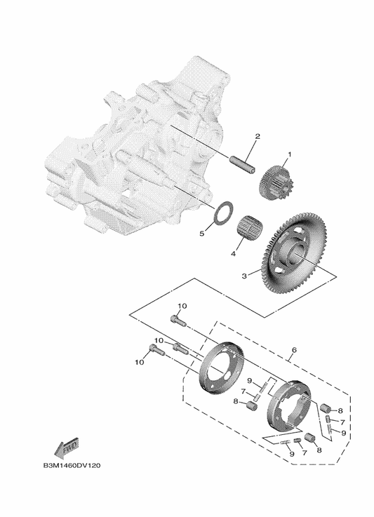 Yamaha 90110-06873 Bolt, Hexagon Socket Head — shown on the Starter Clutch parts diagram
