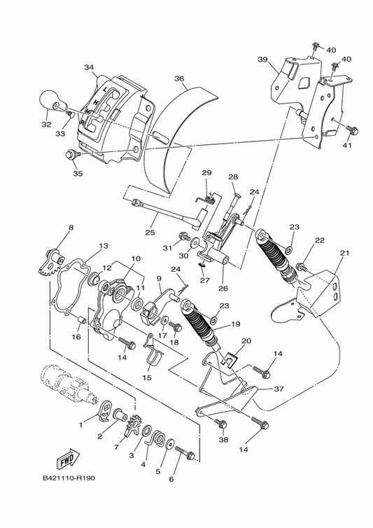 Yamaha 28P-18174-00 Knob, Shift Lever — shown on the Shift Shaft parts diagram