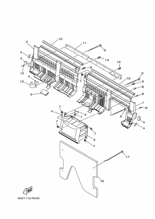 Yamaha B42-2174A-01 Insulator, Side Cover — shown on the Side Cover 3 parts diagram