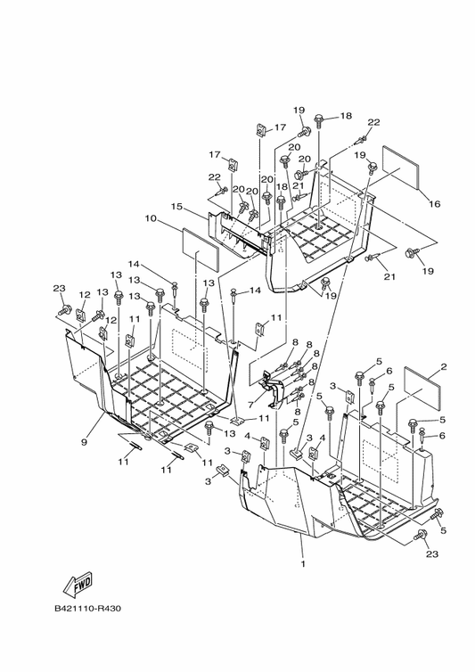 Yamaha 1XD-F7413-00 Cover, Footrest — shown on the Stand & Footrest parts diagram