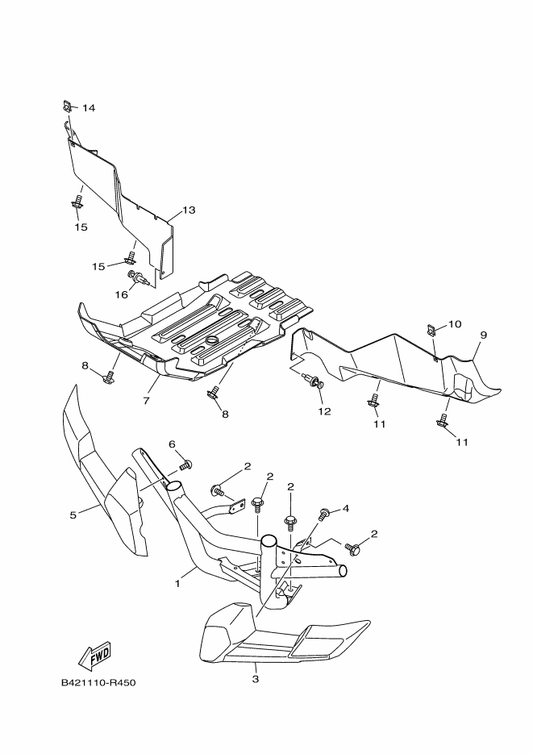 Yamaha 1XD-F842M-02 Cover 1 — shown on the Guard parts diagram