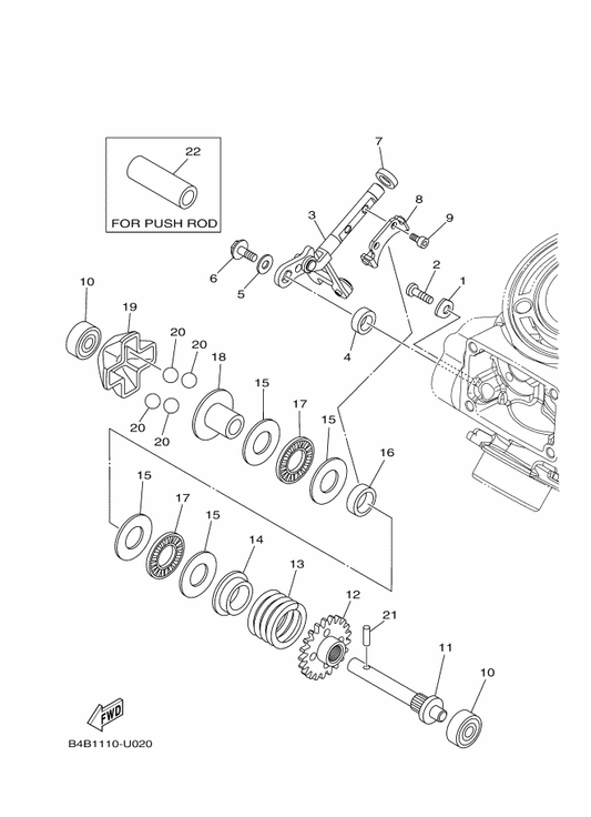 Yamaha BR8-11953-00 Gear, Governor — shown on the Governor parts diagram