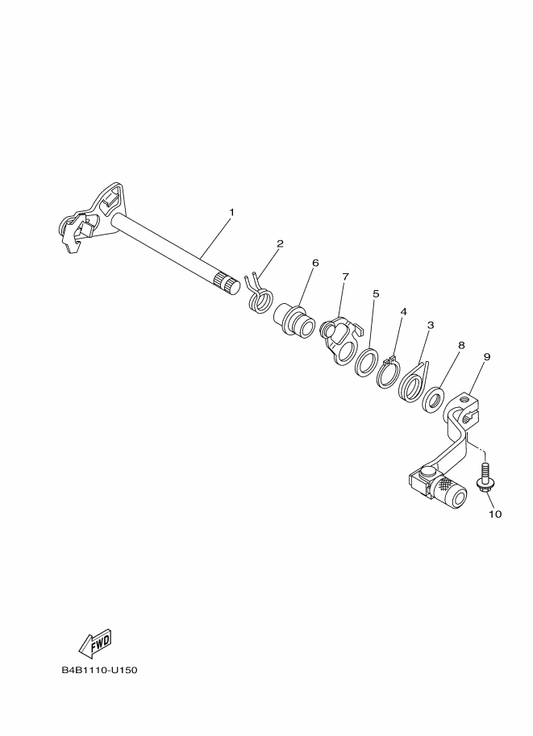 Yamaha 2HF-18110-02 Shift Pedal Assy — shown on the Shift Shaft parts diagram