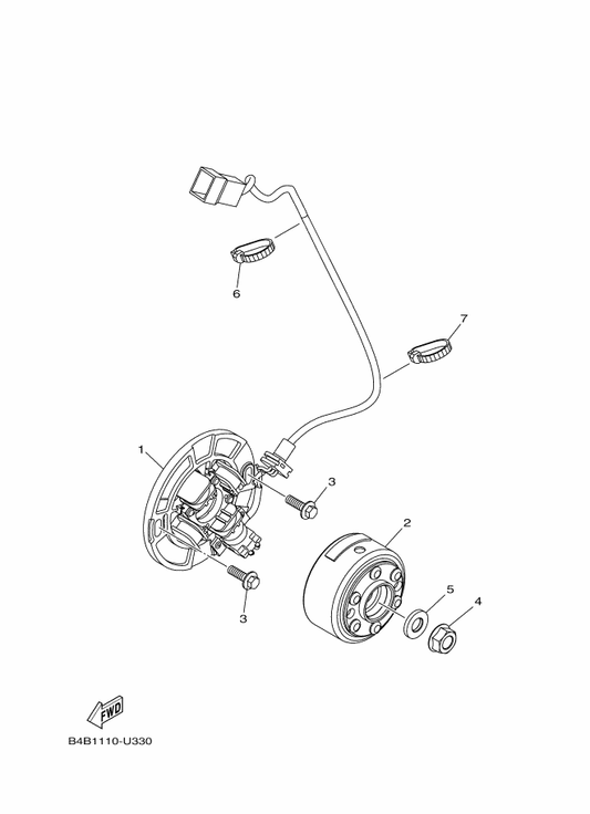 Yamaha DA8-85550-00 Rotor Assy — shown on the Generator parts diagram