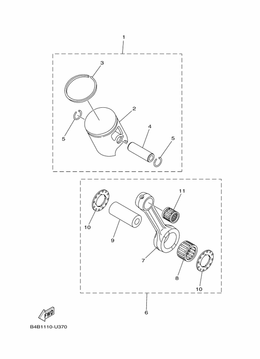 Yamaha B4B-11650-00 Connecting Rod Assy — shown on the Optional Parts 1 parts diagram