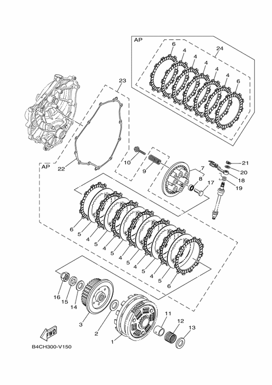 Yamaha BU3-E5461-00 Gasket, Crankcase Cover 2 — shown on the Clutch parts diagram