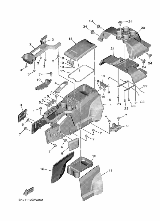 Yamaha B4J-F171C-01 Top Cover Comp. — shown on the Side Cover 3 parts diagram