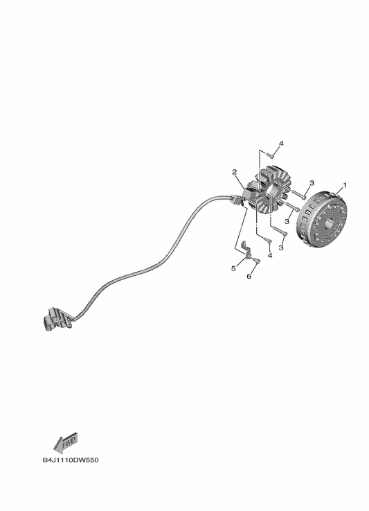 Yamaha B1R-81410-01 Stator Assy — shown on the Generator parts diagram