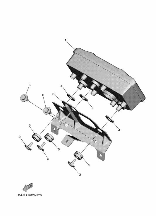 Yamaha B4J-H3519-00 Bracket, Meter — shown on the Meter parts diagram