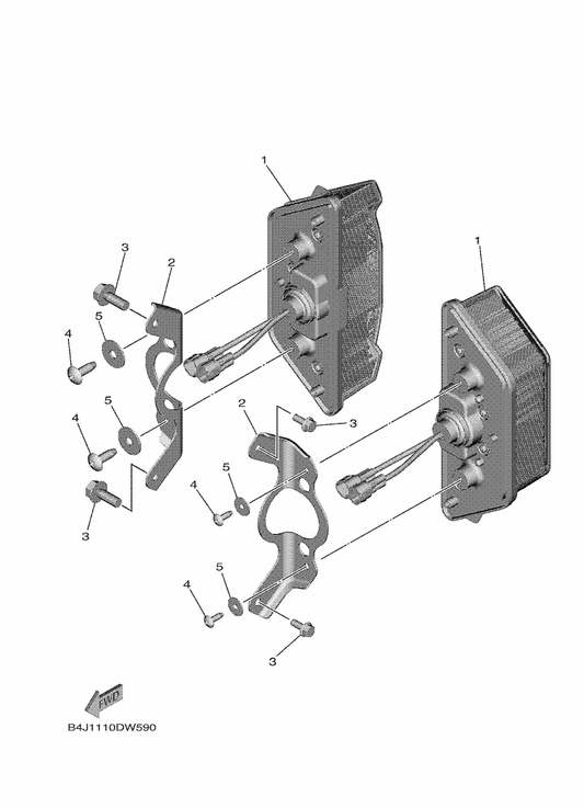 Yamaha B8K-H4710-00 Taillight Unit Assy — shown on the Taillight parts diagram