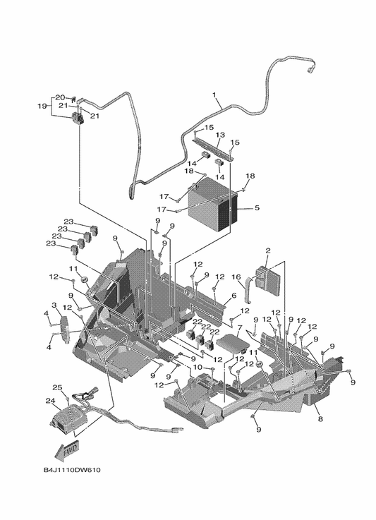Yamaha B4J-859A0-00 Power Strg. Cont. Unit Assy — shown on the Electrical 2 parts diagram